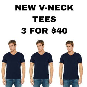 NEW 3 pack unisex/ men women shirt v neck short sleeve 3 shirts great de…
